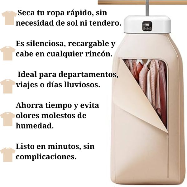 Compact Portable Clothes Dryer: Speedy, Silent, Rechargeable for Apartments & Travel
